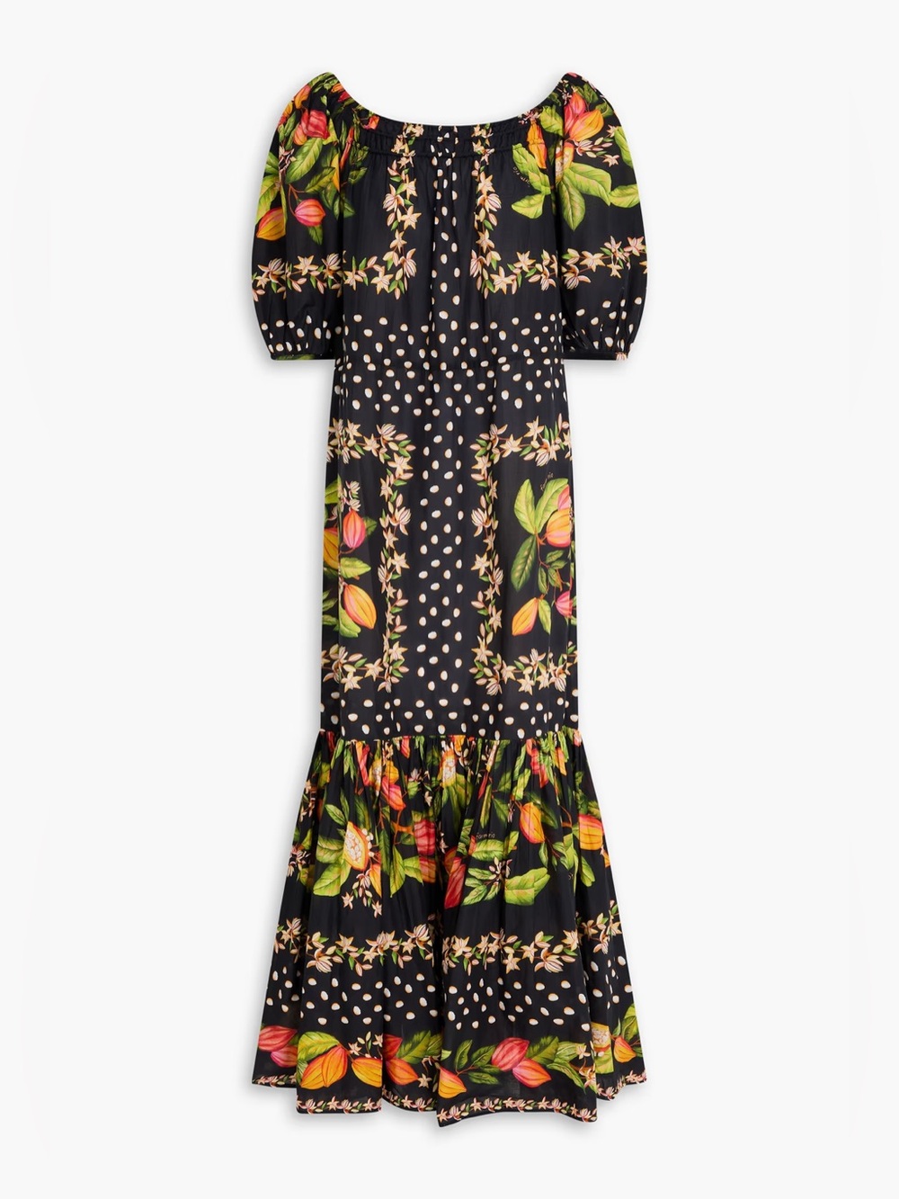 Farm Rio Cocoa Paradise Square Neck Maxi Dress Size S - Picture 2 of 13
